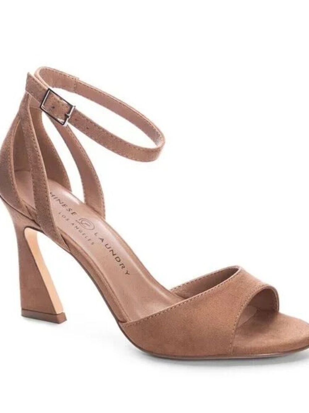 Brown Suede Robby Flared Heel Sandal Chinese Laundry
